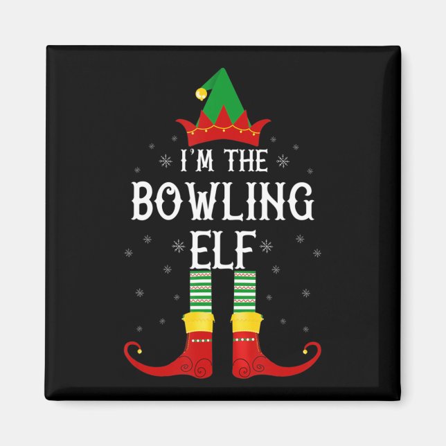 Jag är Bowling Elf-familjens jul Magnet (Framsidan)