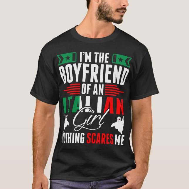 Jag är Boyvän till en italiensk flicktröja T Shirt (Framsida)