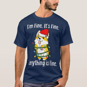 Jag är Bra allt är Bra Corgi Hund Jul Li T Shirt