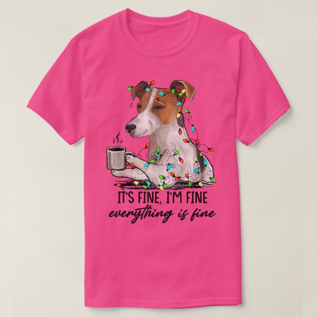 Jag är Bra allt är Bra Jack Russell jul T Shirt (Design framsida)