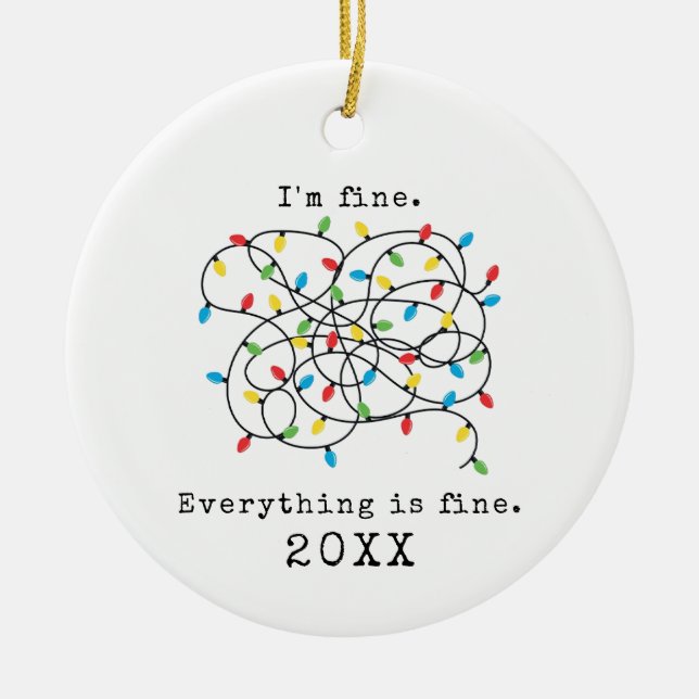 Jag är Bra Allt är Bra. Julgransprydnad Keramik (Framsidan)
