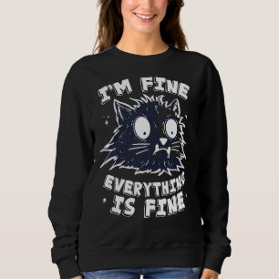 Jag är Bra allt är Bra Katt Pappa Crazy C T Shirt