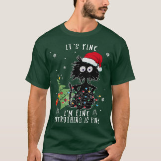 Jag är Bra Allt är Bra svarta katter christmas f T Shirt