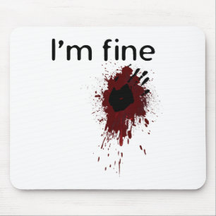 Jag är Bra Blood Splatter och Bloody Hand Print Ha Musmatta