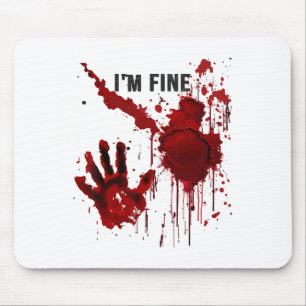 Jag är Bra Bloody Hand Blood Nedfläckad Blood Spla Musmatta