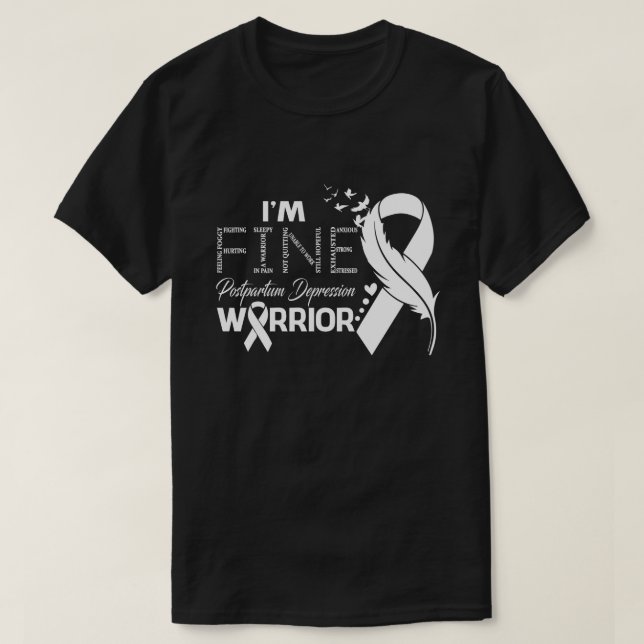 Jag är Bra efter förlossningsdepression Warrior Aw T Shirt (Design framsida)