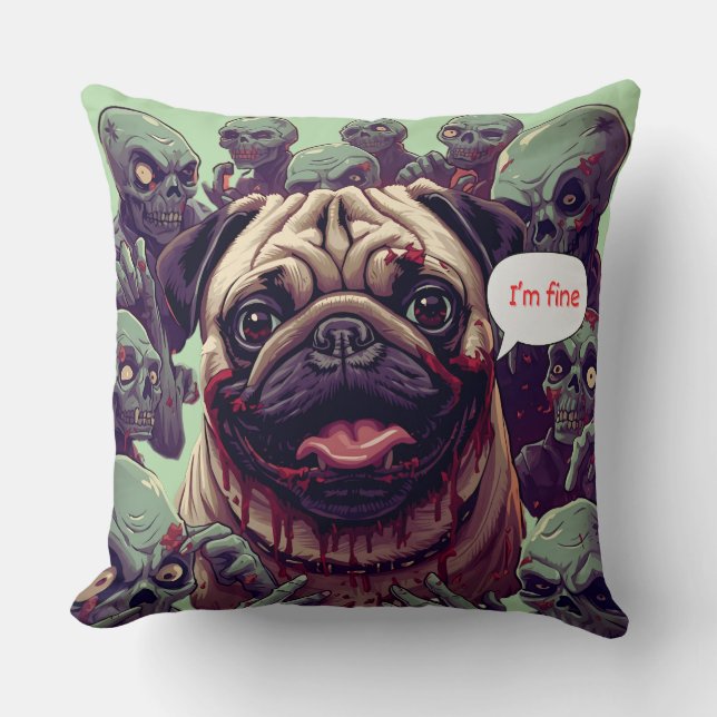 "Jag är Bra!" Halloween Hund T-Shirt Design - Wend Kudde (Framsida)