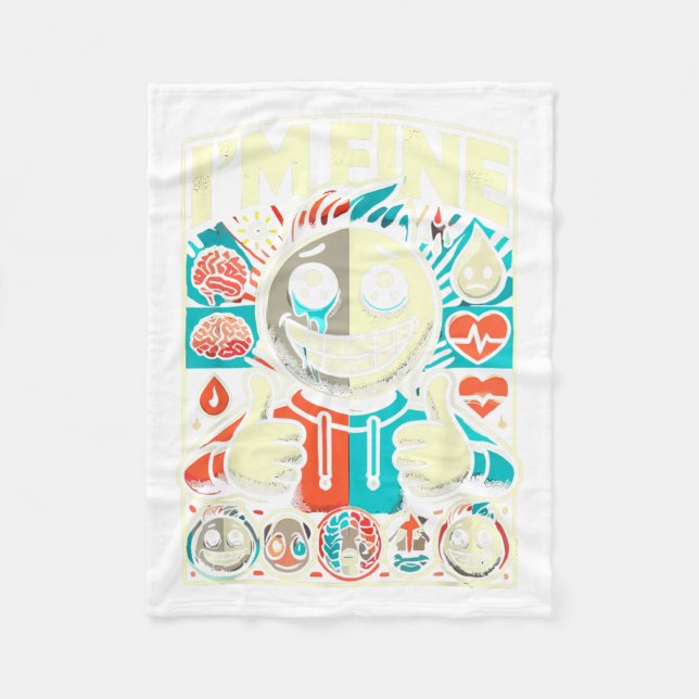 Jag är Bra Help Depression Anxiety Mental Health A Fleecefilt (Framsidan)