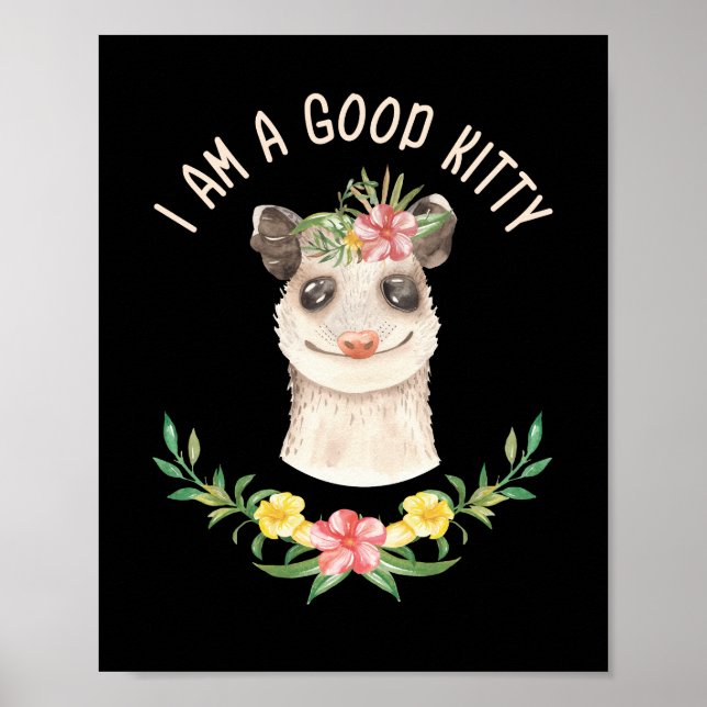 Jag är Bra Kattunge Funny Cute Possum Älskare Gift Poster (Framsidan)