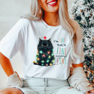 Jag är Bra" Lustigt Cat jul T-Shirt