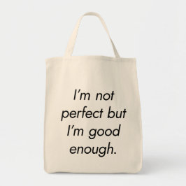 Jag är bra nog shoppingväska tygkasse