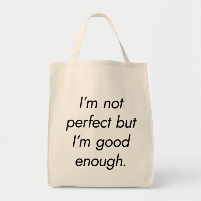 Jag är bra nog shoppingväska tygkasse (Framsidan)