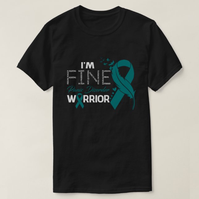 Jag är Bra Panic Disorder Warrior Awareness Feathe T Shirt (Design framsida)