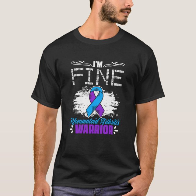 Jag är Bra Ribbon Warrior Rreumatoid Arthritis Med T Shirt (Framsida)