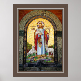 "JAG ÄR BRA SHEPHERD" John 10:11 Mosaic Art Poster