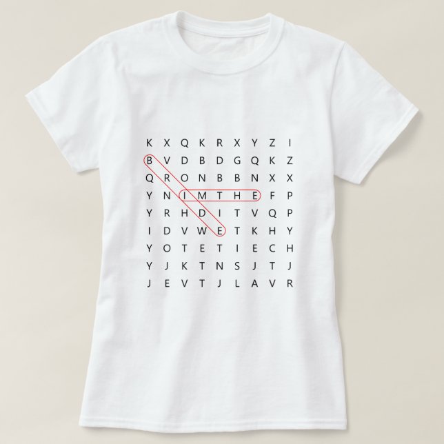 Jag är Bride Roligt Bröllop Ord Hitta Bachelorette T Shirt (Design framsida)