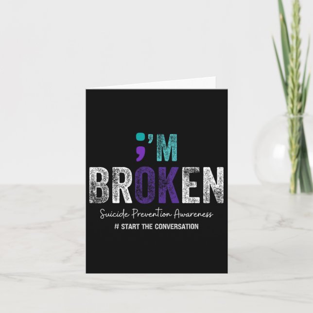 Jag är Broken Im Ok Suicide Prevention 2024 1 Kort (Framsida)