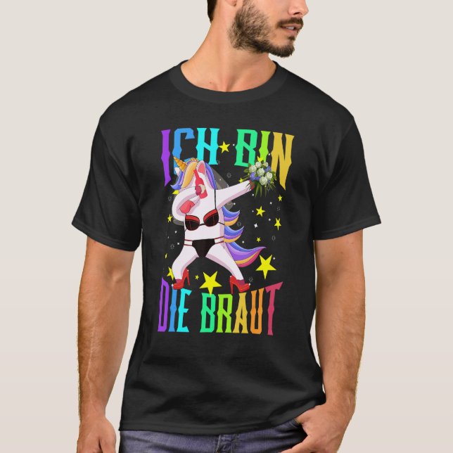 Jag Är Bruden Jga Enhörning Bröllop Sängvätning T Shirt (Framsida)
