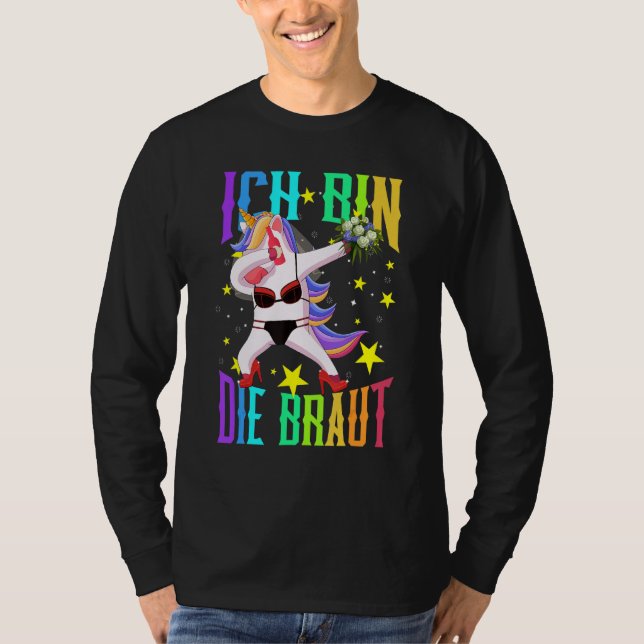 Jag Är Bruden Jga Enhörning Bröllop Svält Natt T Shirt (Framsida)