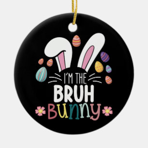 Jag är Bruh Bunny påskmatchning Julgransprydnad Keramik