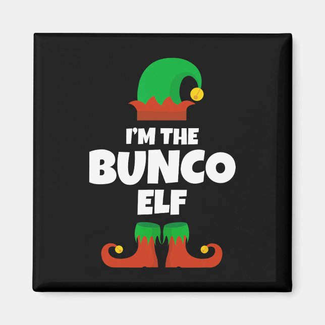 Jag är Bunco Elf-familjen Pajama-julfonen Bu Magnet (Framsidan)