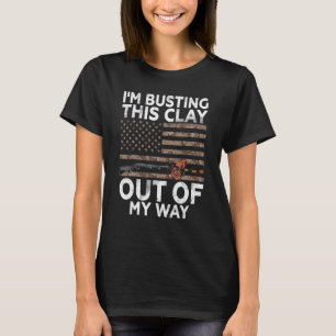 Jag är Busting Clay US Flagga - Sports Shooter & C T Shirt