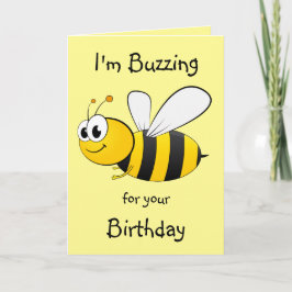 Jag är Buzzing för din födelsedag - Bee Design Kort