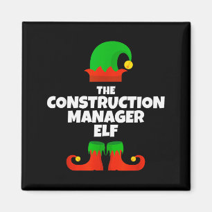 Jag är byggchef Elf familj pyjamas jul Magnet