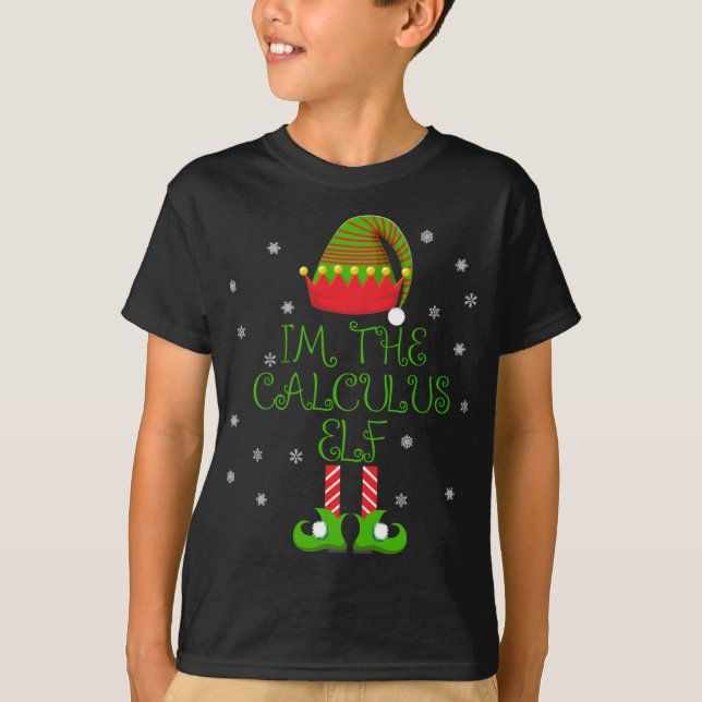 Jag är Calculus Elf Funny Teacher Julafton T Shirt (Framsida)