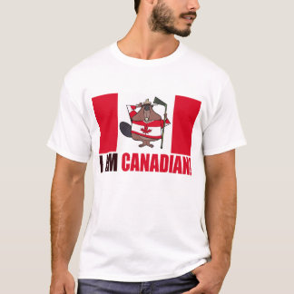 Jag är CANADIAN-citat med Beaver på en kanadensisk T Shirt