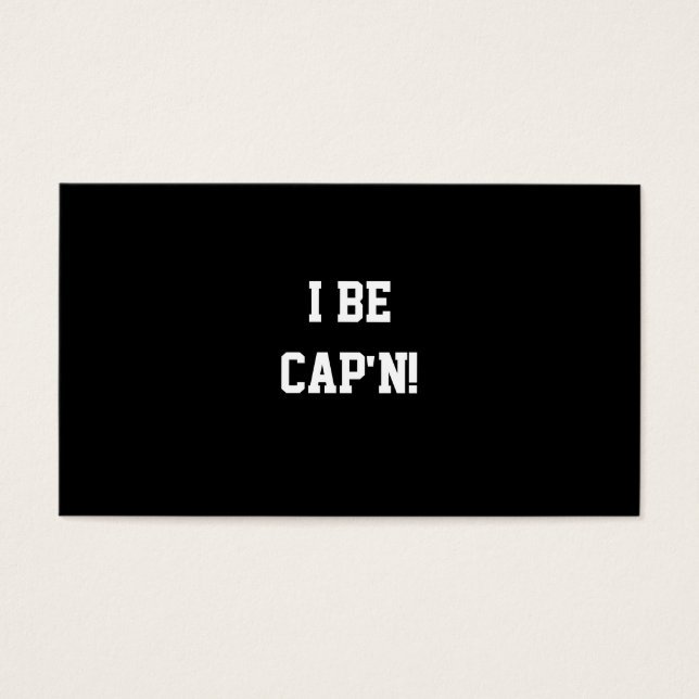 Jag är Cap'n. Black and White. Visitkort (Framsidan)