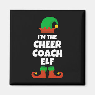 Jag är Cheer Coach Elf-familjen Pajama-julfesten Magnet
