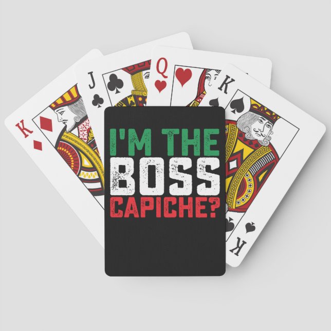 Jag är Chef Capiche Funny Italienska Casinokort (Baksidan)