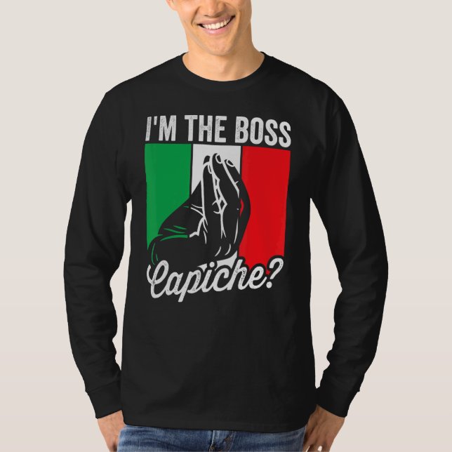 Jag är Chef Capiche Italienska Manar Nonno Nonna S T Shirt (Framsida)