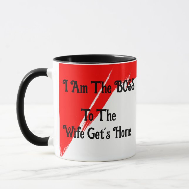 Jag är Chef till frun som kommer hem Mugg (Vänster)