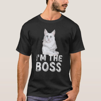 Jag är chefen Roliga Turkiska Angora Kattälskare & T Shirt