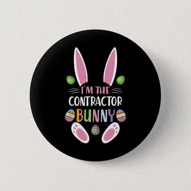Jag är Contract Bunny Rolig påskdagskanin  Knapp (Framsida)