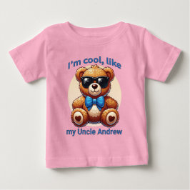 Jag är Cool Teddybjörn med Blå Rosett Anpassningsb T Shirt