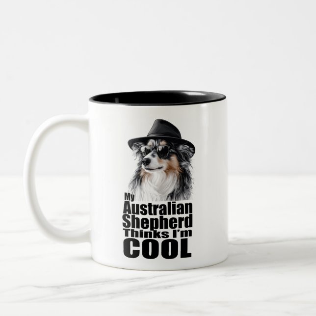 Jag är Coola Australian shepherd Två-Tonad Mugg (Vänster)