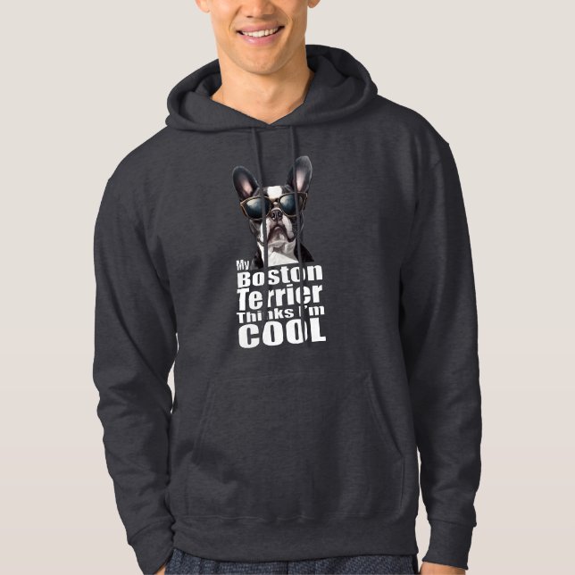 Jag är Coola Boston Terrier Hoodie (Framsida)