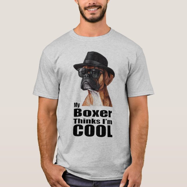 Jag är Coola Boxer Hund T Shirt (Framsida)
