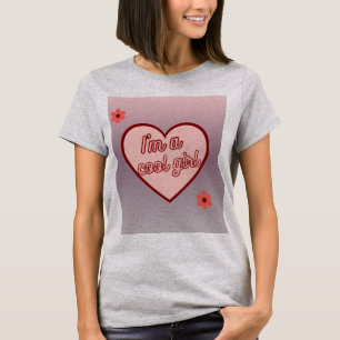✨ jag är Coola Girl - Trendig Aesthetic Heart Desi T Shirt