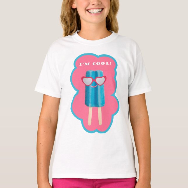 Jag är Coola Ice Pop i solglasögon T Shirt (Framsida)