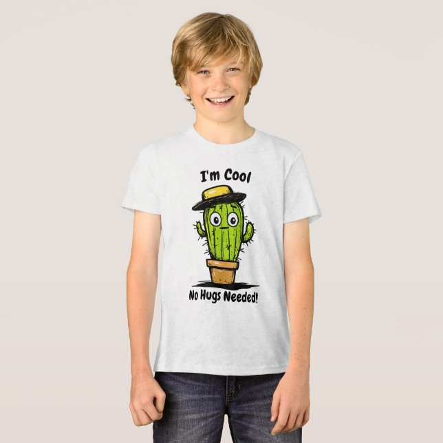 Jag är Coola, ingen hals behövs! Funny Cactus Chil T Shirt (Framsida Full)