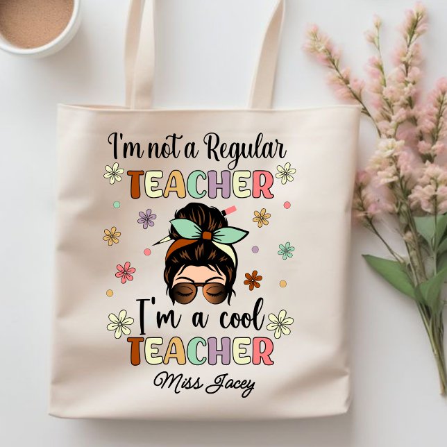 Jag är Coola Lärare, Lärare Lärare. Tygkasse (I'm A Cool Teacher, funny Teacher Appreciation tote bag, Funny Teacher tote bag,personalized teacher)