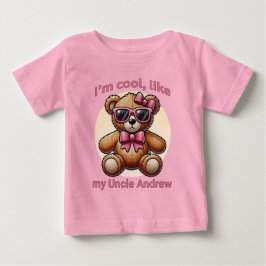 Jag är Coola Nalle med Rosa Bow-Anpassadet T Shirt