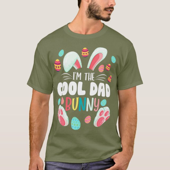 Jag är Coola Pappa Bunny Matching Family Påsk T Shirt (Framsida)