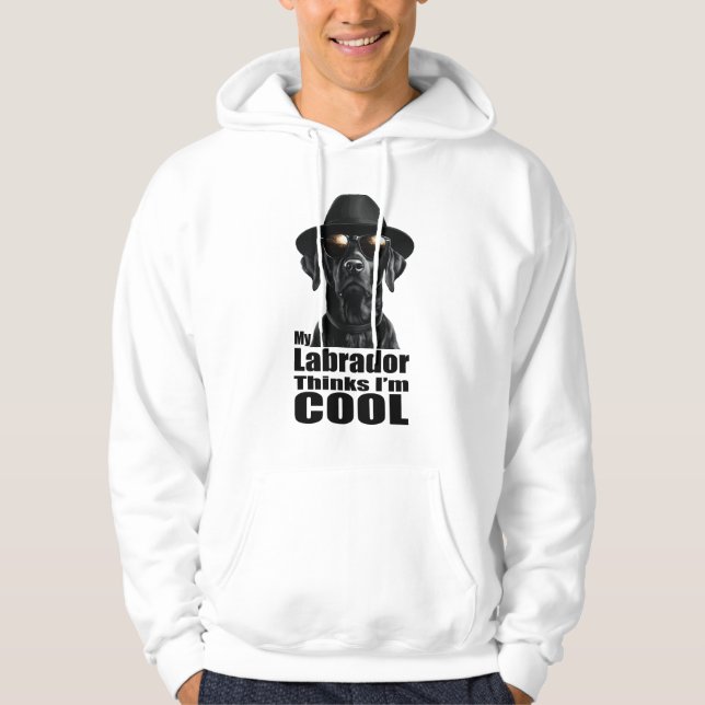 Jag är Coola Svart lab Hoodie (Framsida)