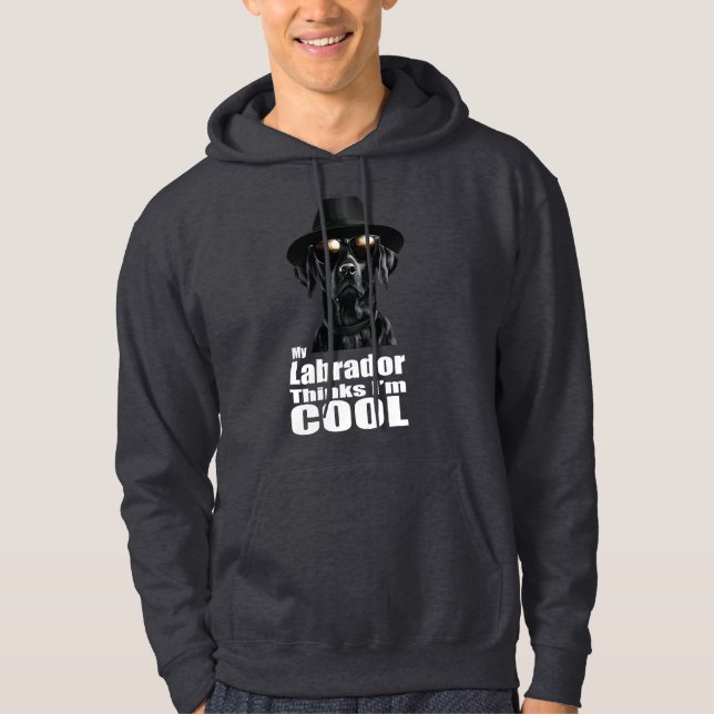Jag är Coola Svart lab Hoodie (Framsida)
