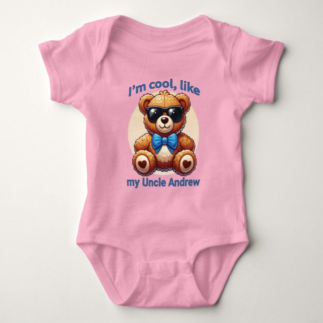 Jag är Coolans Nalle med Anpassadet Blue Bow T Shirt (Framsida)